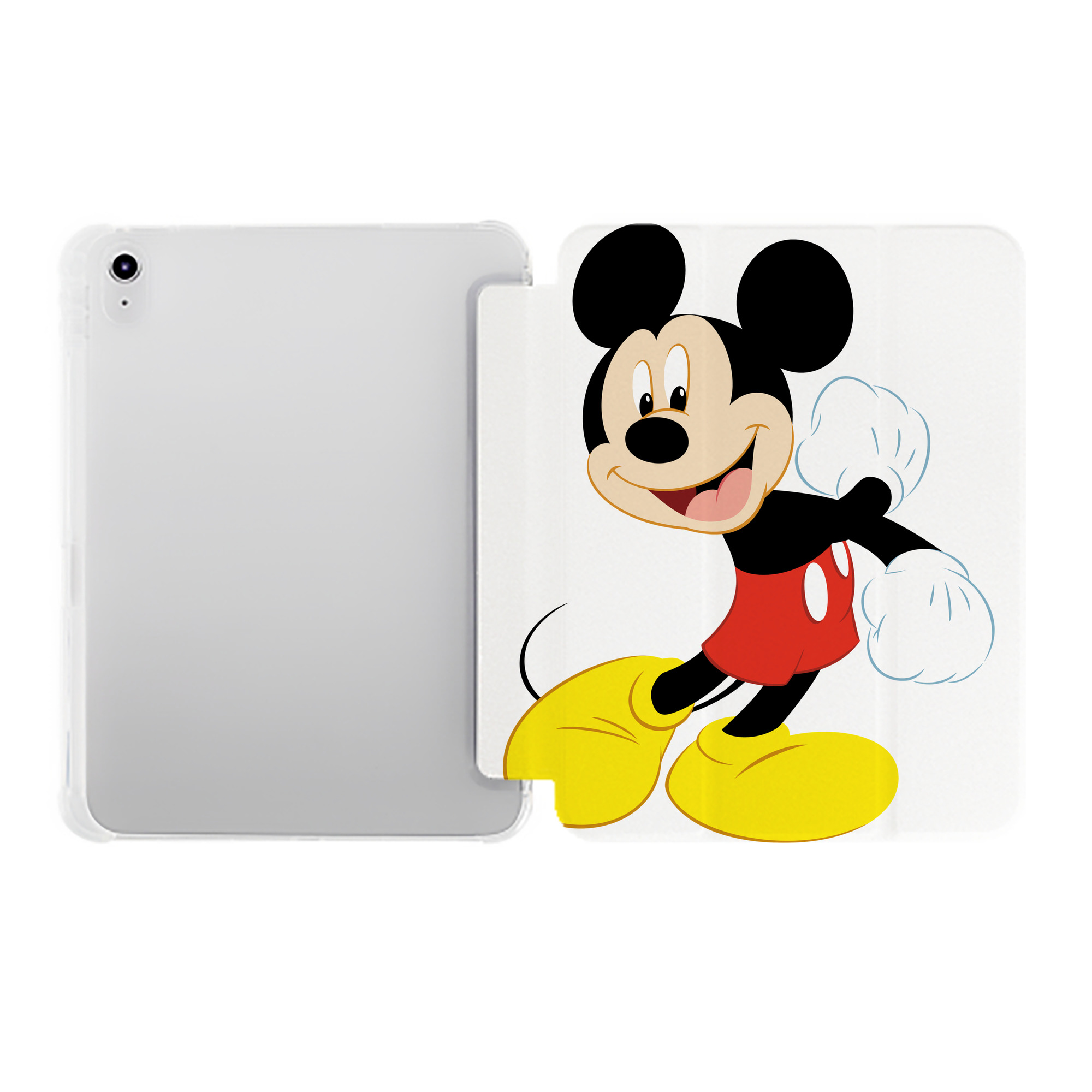 （画像用） ミッキーマウス Mickey Mouse IPad ケース ペン収納付き 三つ折りスタンド PUレザー×シリコン 対応機種9.5/10.5/10.9インチ